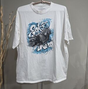 Ecko Unlimited White and Blue Graphic Tee Sz.XXL Men's